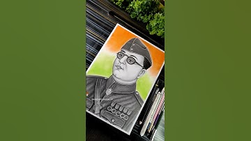 Netaji Subhash Chandra Bose Drawing Sketch ✍️❤️‍🩹 Republic Day 🇮🇳 #shorts #netaji #republicday #art