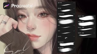 📌My Procreate Textured Brushes for Portrait Drawing (eng)