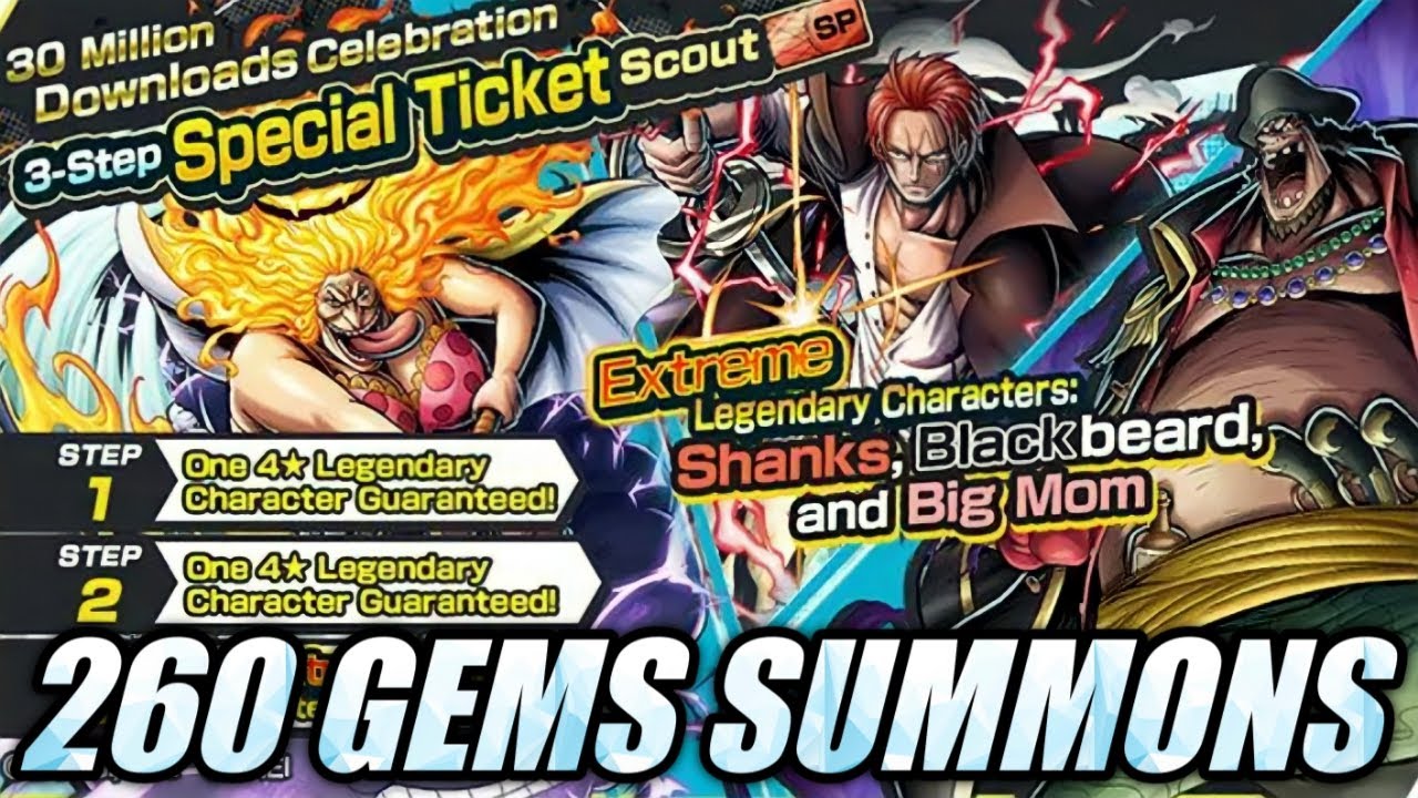 Japan] One Piece Bounty Rush OPBR 4000+ Gems With 300+ Gold Fragments –  Dokkan Battle Account Store