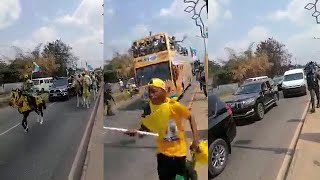 Asiwaju Bola Ahmed Tinubu convoy with entourage in Abeokuta today