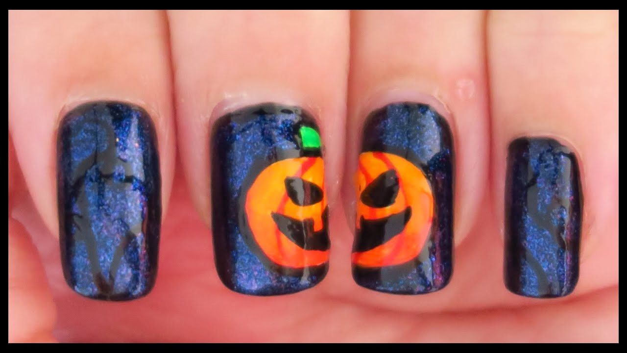 9. Pumpkin Nail Art for Halloween - wide 6