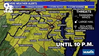 Severe thunderstorm watch until 10 p.m. Here's the timing on the storms