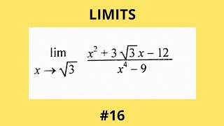 Limits - How to solve basic Limits problems - Solved Example #16