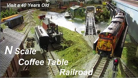 N Scale Coffee Table Railroad Empire, Little Trains Under Glass, transition era model railroad