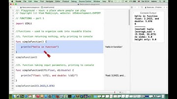 iOS Swift lesson 30 - Functions in Swift, Part 1