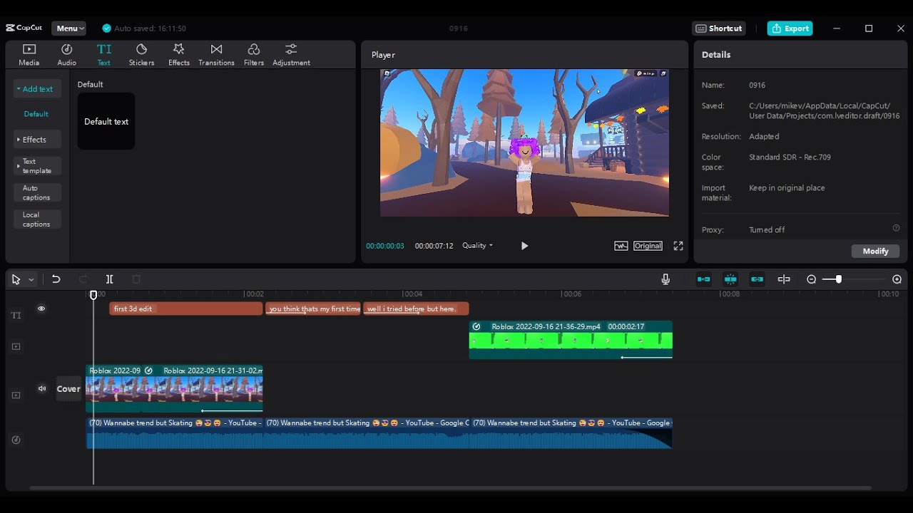 this is my first 3d edit and its laggy YouTube