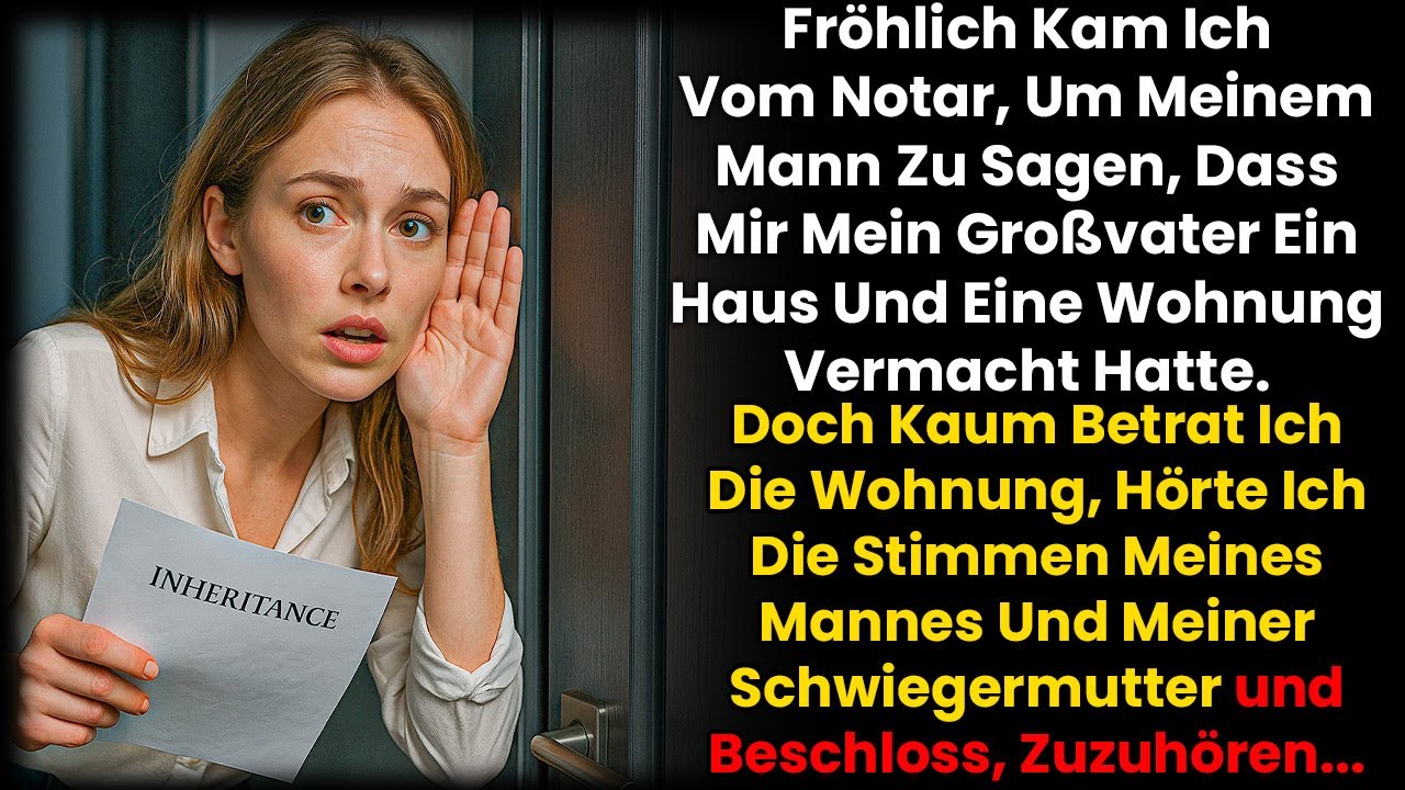 Vom Notar kam ich froh, um meinem Mann zu sagen, dass mir Großvater Haus und Wohnung vermachte.