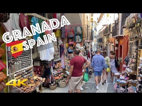 Granada Arabic Authentic Shopping Street Walking Tour - Spain 🇪🇸 [4k 60fps] Oriental Ambience