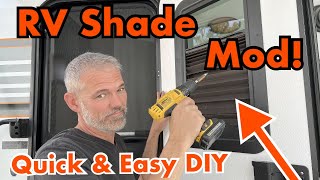 A Simple Mod to our RV Door Window Shade Gives Both a View & Privacy!