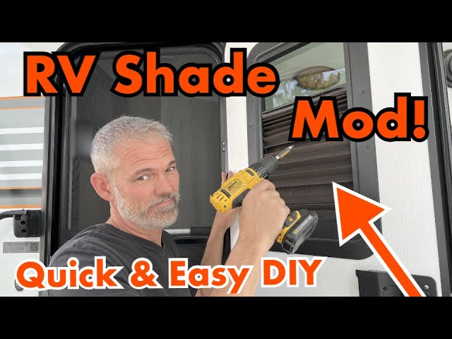 A Simple Mod to our RV Door Window Shade Gives Both a View & Privacy! 