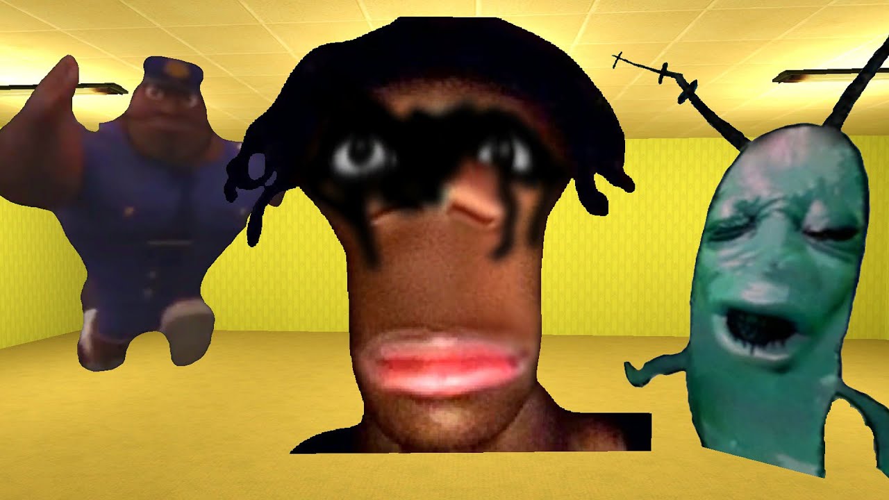 Officer Earl, My Name is Auugh And Plankton Auugh in The Hole Nextbot Gmod