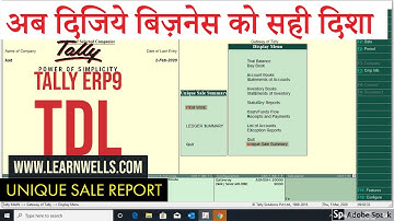 Tally ERP 9 - TDL | Unique Sale Report
