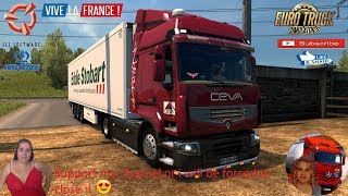 Euro Truck Simulator 2 (1.37 Beta) 

Renault Premium edit by Alex [1.36/1.37] Road to Dijon DLC Vive la France & French Cities Rework by SCS Software DLC Krone ProfiLiner Ownable Trailer by SCS FMOD ON and Open Windows Naturalux Graphics and Weather + DLC
