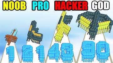 NOOB vs PRO vs HACKER vs GOD Crowd Number Run 3D