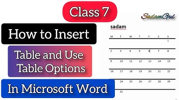 How to Insert Table and Use Table Options in Microsoft Word Class 7 by SadamGul