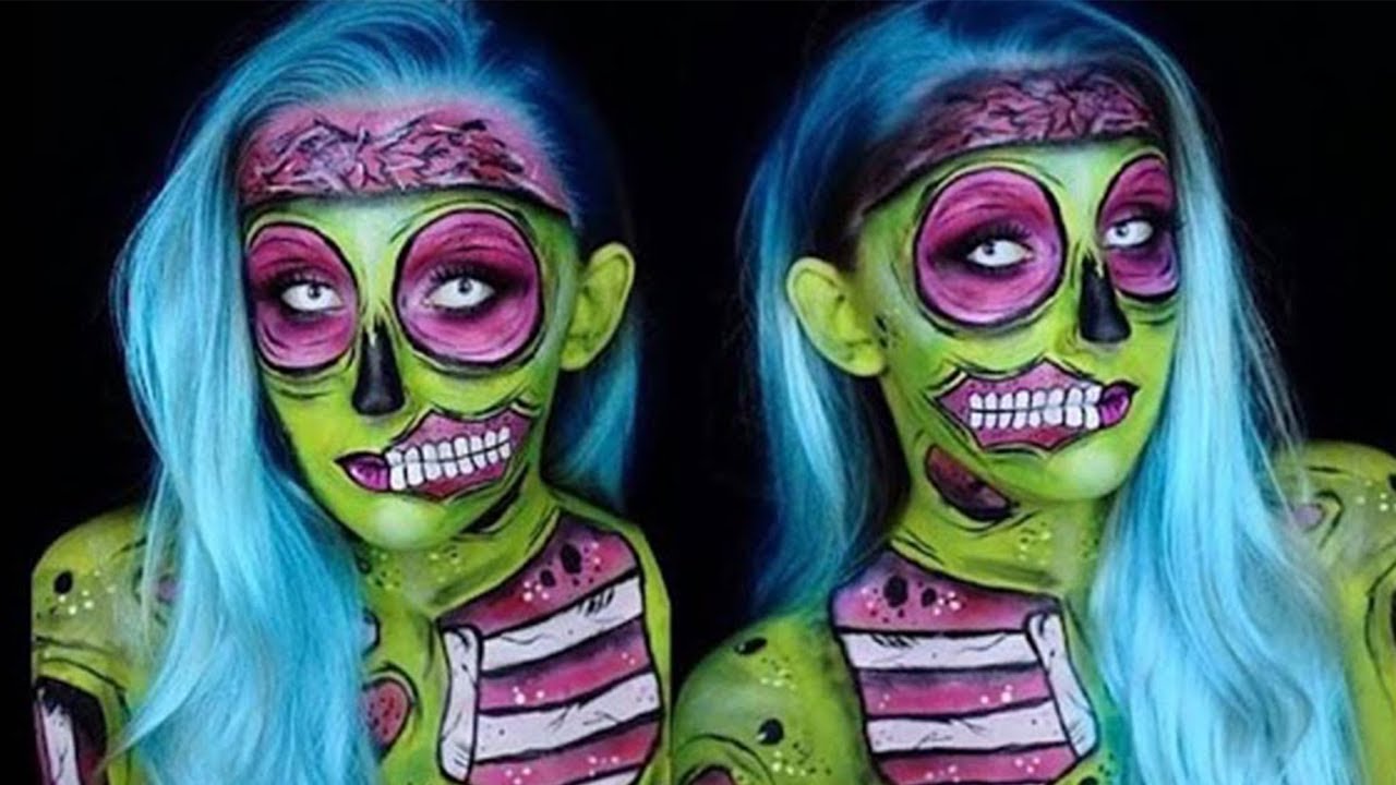 Halloween Pop Art Zombie Makeup Tutorial - BONNIE CORBAN SFX