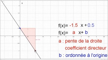 Fonction Vidéo 4  signification des coefficients a et b pour fonction affine