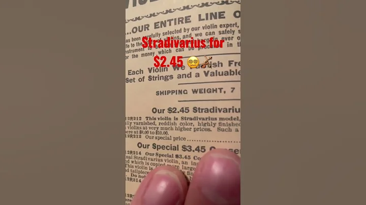 1902 Sears Roebucks Catalogue selling Stradivarius Violins for $2.45 #music