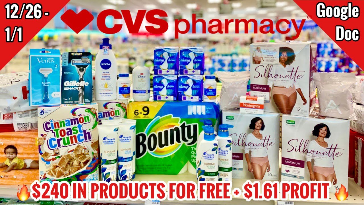 CVS Free & Cheap Coupon Deals & Haul | 12/26 - 1/1| $240 IN PRODUCTS FOR FREE + $1.61 MONEY MAKER 🔥 - YouTube cvs-free-cheap-coupon-deals-haul-12-26-1-1-240-in-products-for-free-1-61-money-maker-youtube