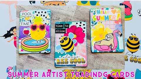 Summer ATC’s ☀️🌈Printable #paper #collageart #collage #papercrafts #artisttradingcards #atc #summer