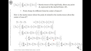 Video lecture VII   Rigid body dynamics: More on the inertia tensor II