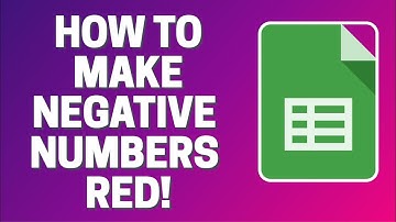 Google Sheets - How To Make Negative Numbers Red