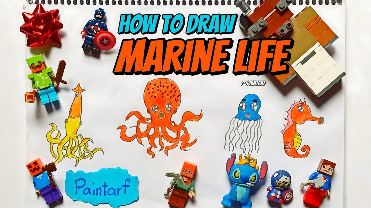 How to Draw Marine Life (Sea Life) - YouTube