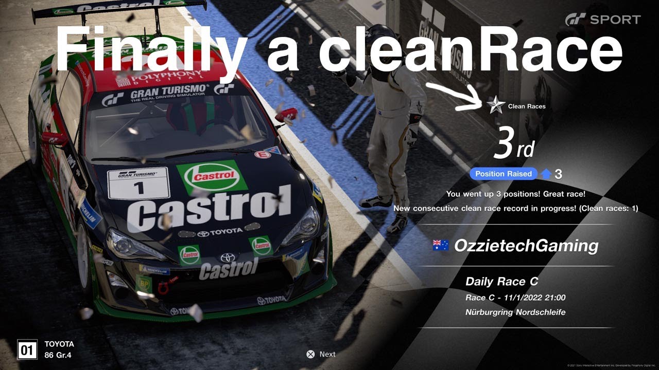 Finally a Clean race in this weeks GT Sports Daily Race C at The Ring ...