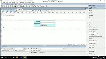 Adobe Dreamweaver - Pembuatan DB, SITE, KONEKSI, SIMPAN, HAPUS, TAMPIL, EDIT, DAN LOGIN