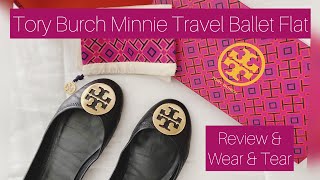 TORY BURCH Minnie Travel Ballet Flat REVIEW & WEAR & TEAR after 2 years  PLUS Socks for Flats!? - YouTube