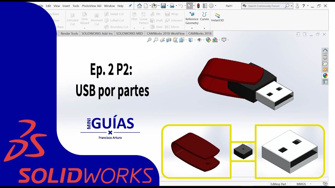 SolidWorks Diseño de una memoria USB [Parte 2] - YouTube