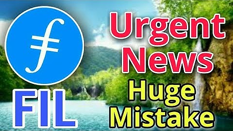 Filecoin Urgent News - Huge Mistake Of Holders || Filecoin Technical Analysis || Filecoin Update