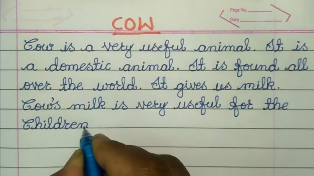 easy essay on cow