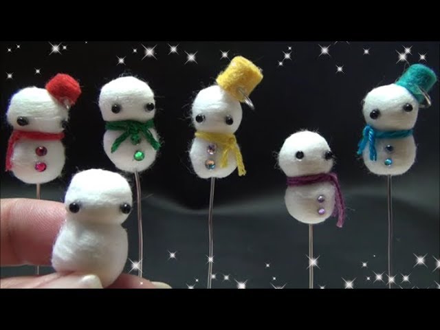 DIY】簡単、小さくてとってもかわいい雪だるまの作り方 Easy