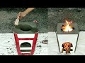How to make a firewood group stove from cement and ceramic tiles # 86