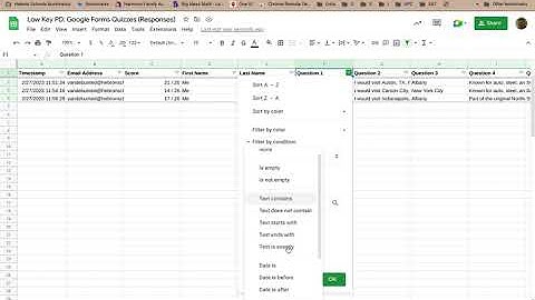Low Key PD: Google Forms - Quizzes - Sheets Results