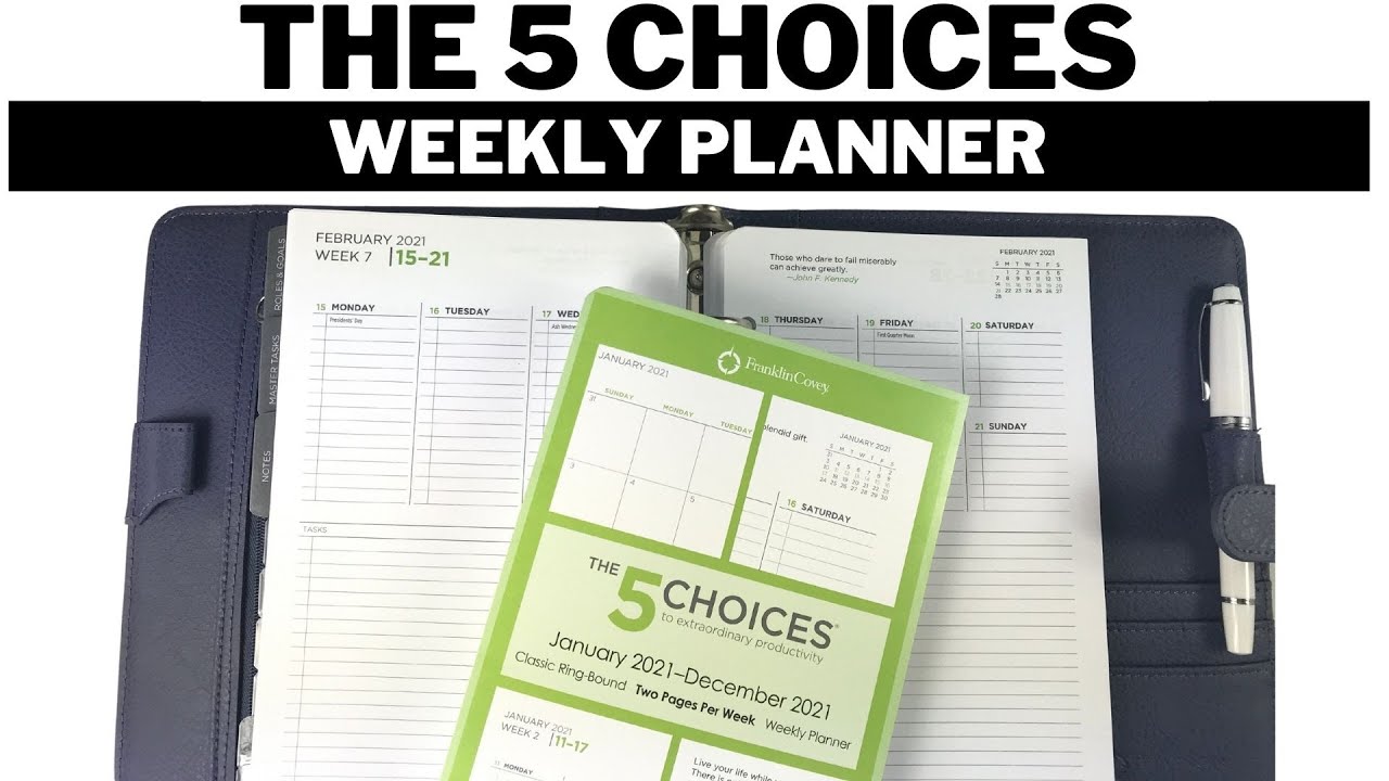The 5 Choices Weekly Ringbound Planner by Franklin Covey YouTube