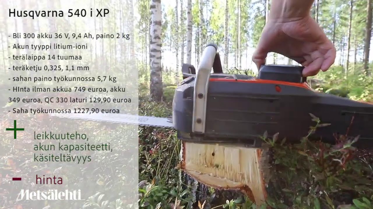 Kokeiltavana Husqvarna 540 i XP akkusaha | Metsälehti