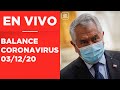 Coronavirus en Chile - Balance oficial 3 de diciembre 2020