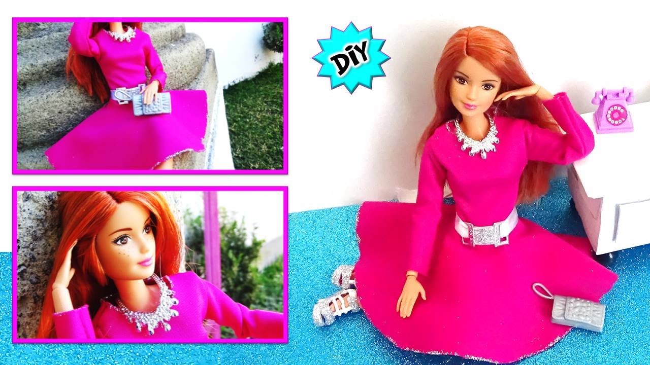 Como hacer VESTIDO Elegante para MUÑECAS Barbie // Ropa y MANUALIDADES PARA  MUÑECAS - YouTube