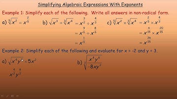 Simplifying Algebraic Expressions With Exponents