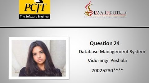 Database Management System | Question 24| Java Institute
