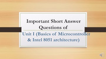 "Basics of 8051 microcontroller Part 2" MCQ/Short Answer Questions| Comp |Elec |NET-SET| Engineering