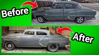 Chopping The Top on a 1953 Chevy Pontiac. Full Build Start to finish.