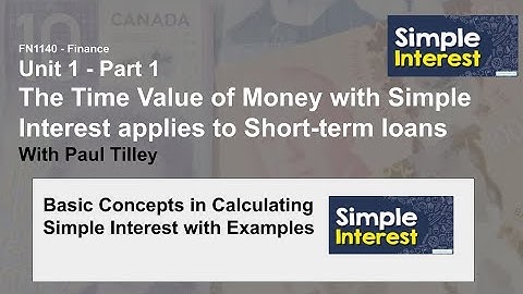 Unit 1a - Video B:  Simple Interest Example Problem Workouts
