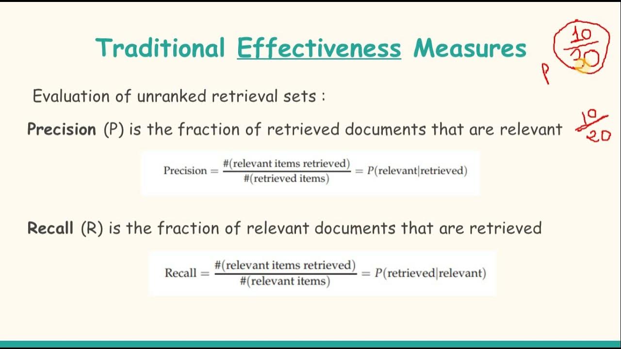 25. Precision and Recall Effectiveness Measures in Evaluation of