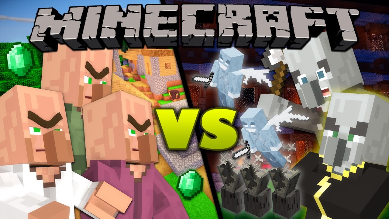 Villagers vs. Illagers - Minecraft - YouTube
