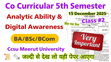 BA BSc BCom 5th semester co curricular analytic ability and digital awareness ccs university 2025-26