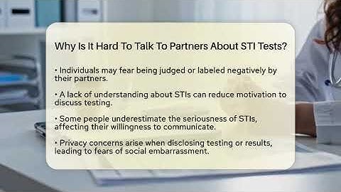 Why Is It Hard To Talk To Partners About STI Tests? - Sex Health Expert