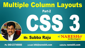 CSS3 Multiple Column Layouts Part-2 | CSS3 Tutorial | Mr. Subba Raju